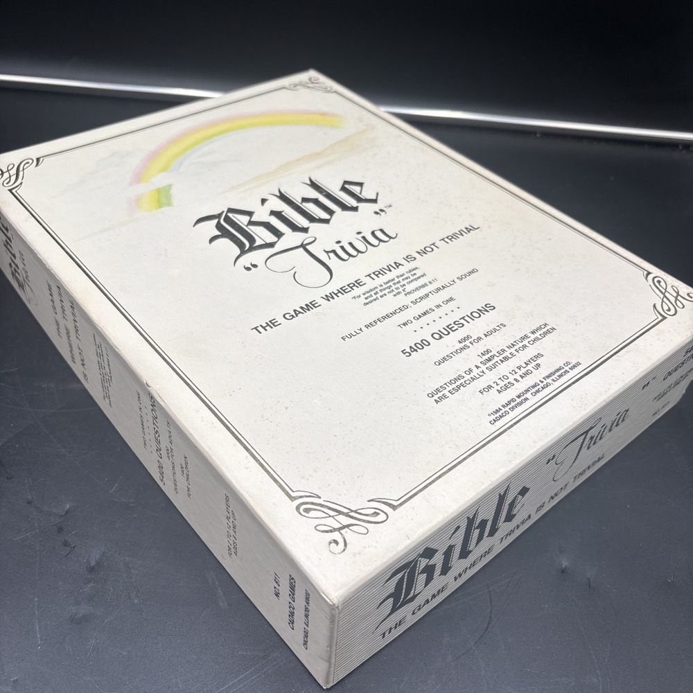 VTG EUC Bible Trivia Is Not Trivial Board Game Cadaco 1984 USA Made Model 811